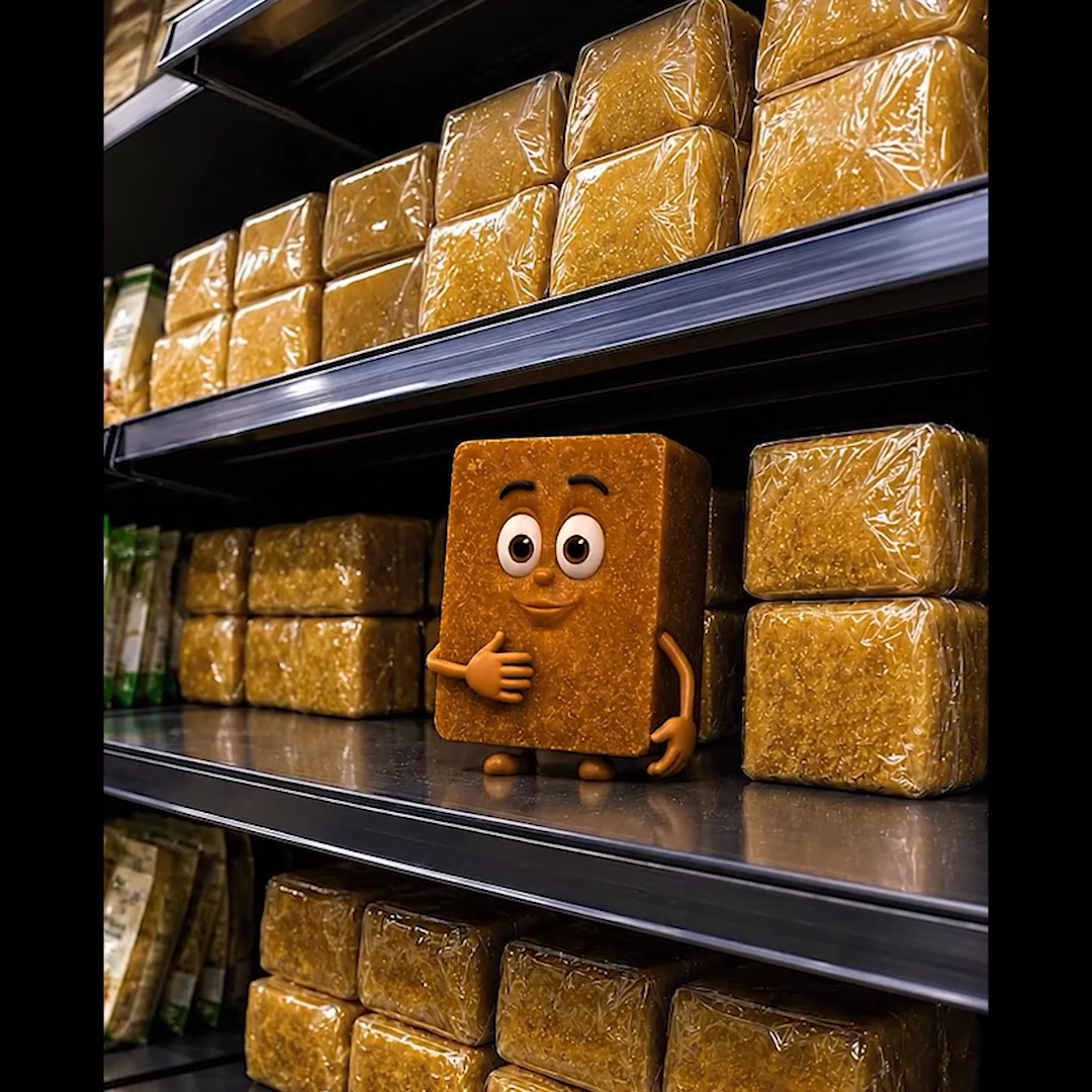 Two Brothers Organic Farms Meta ad: a personified block of jaggery questioning why dark colour means unhygienic