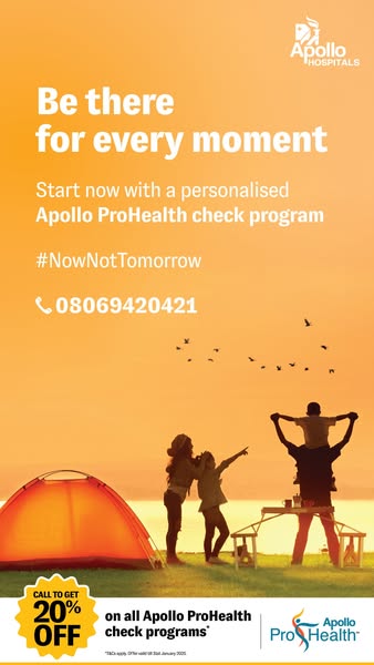 Apollo Hospitals Meta ad: "Be there for every moment" -- start your health journey with a personal health check