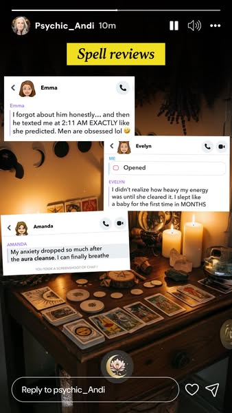 Astrotalk Meta ad: a set of customer chat screenshots used as testimonials