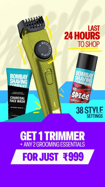 Bombay Shaving Company Meta ad: "Last 24 hours to shop", buy 3 for INR 999