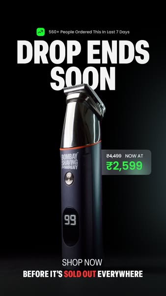 Bombay Shaving Company Meta ad: "Drop ends soon" for the full body trimmer