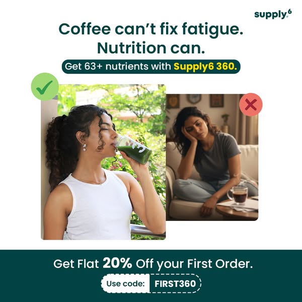 Supply6 Meta ad: the same product with an extra 20% off and code FIRST360