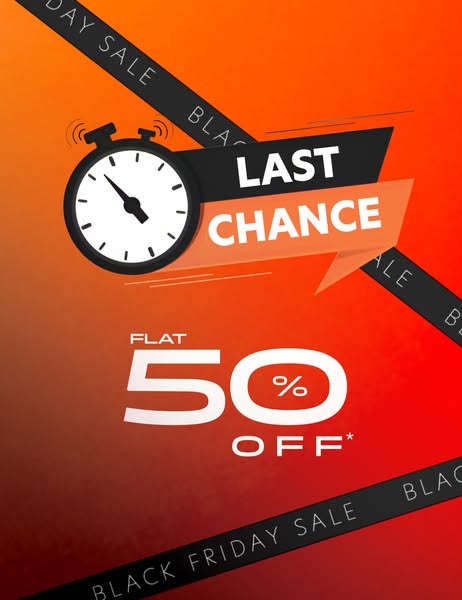 Snitch Meta ad: "Last chance -- flat 50% off" sale banner