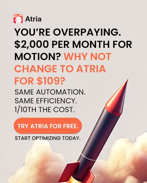 Atria AI Meta ad: a direct price comparison against the cost of the alternative, with a seven-day free trial