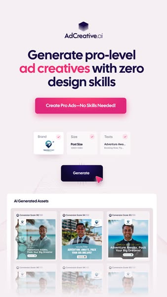 AdCreative.ai Meta ad: generate pro-level ad creatives with zero design skills