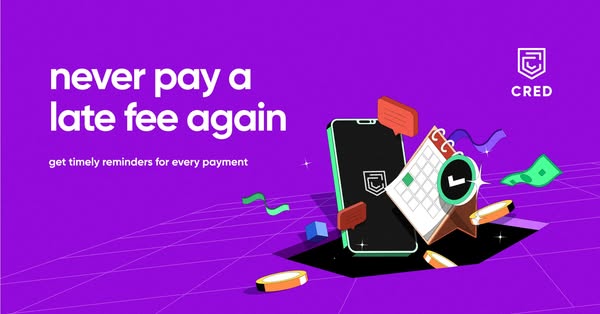 CRED Meta ad: "paid on time. every time" set in lower case on a near-empty frame
