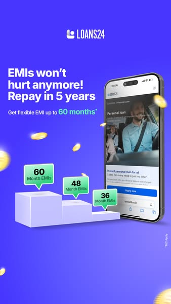 CARS24 Meta ad: "EMIs won't hurt anymore! Repay in 5 years" -- instant personal loan, zero stress